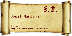 Boszi Mariann névjegykártya
